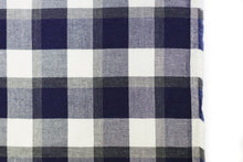 Load image into Gallery viewer, BRUSHED FLANNEL INDIGO/BEIGE/GREY CHECK.