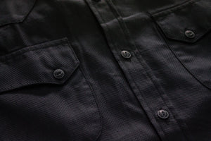 Black Selvedge Dobby Western Shirt - Nama Denim