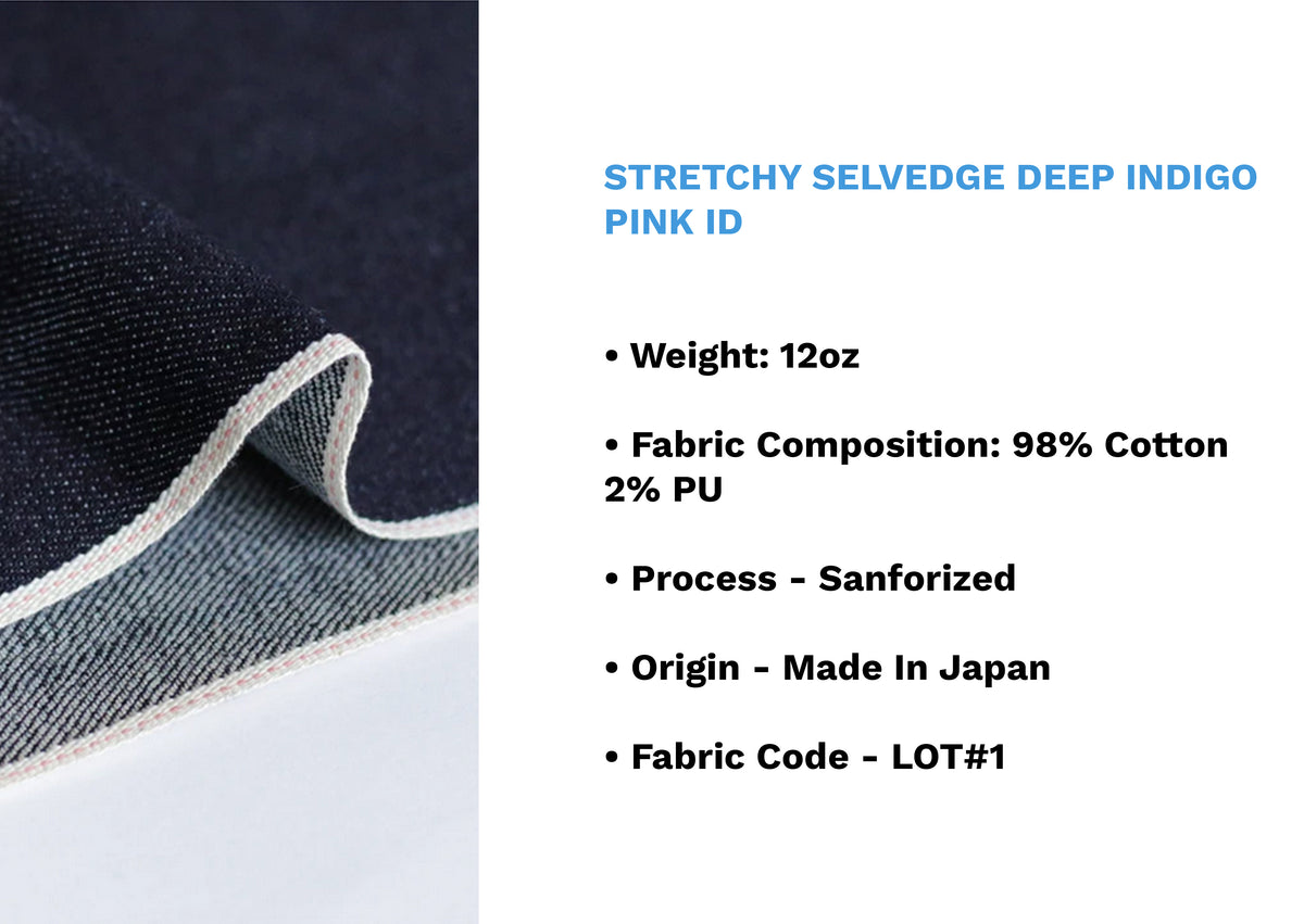 STRETCHY SELVEDGE DEEP INDIGO PINK ID * | Nama Denim