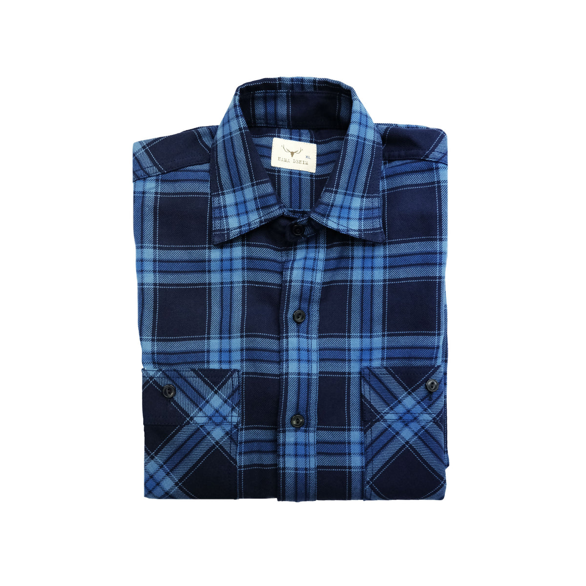 INDIGO DYED HEAVYWEIGHT CHECK SHIRT | Nama Denim