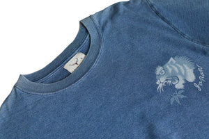INDIGO DYED T-SHIRT VINTAGE BLUE <JAPAN TIGER DESIGN> - Nama Denim