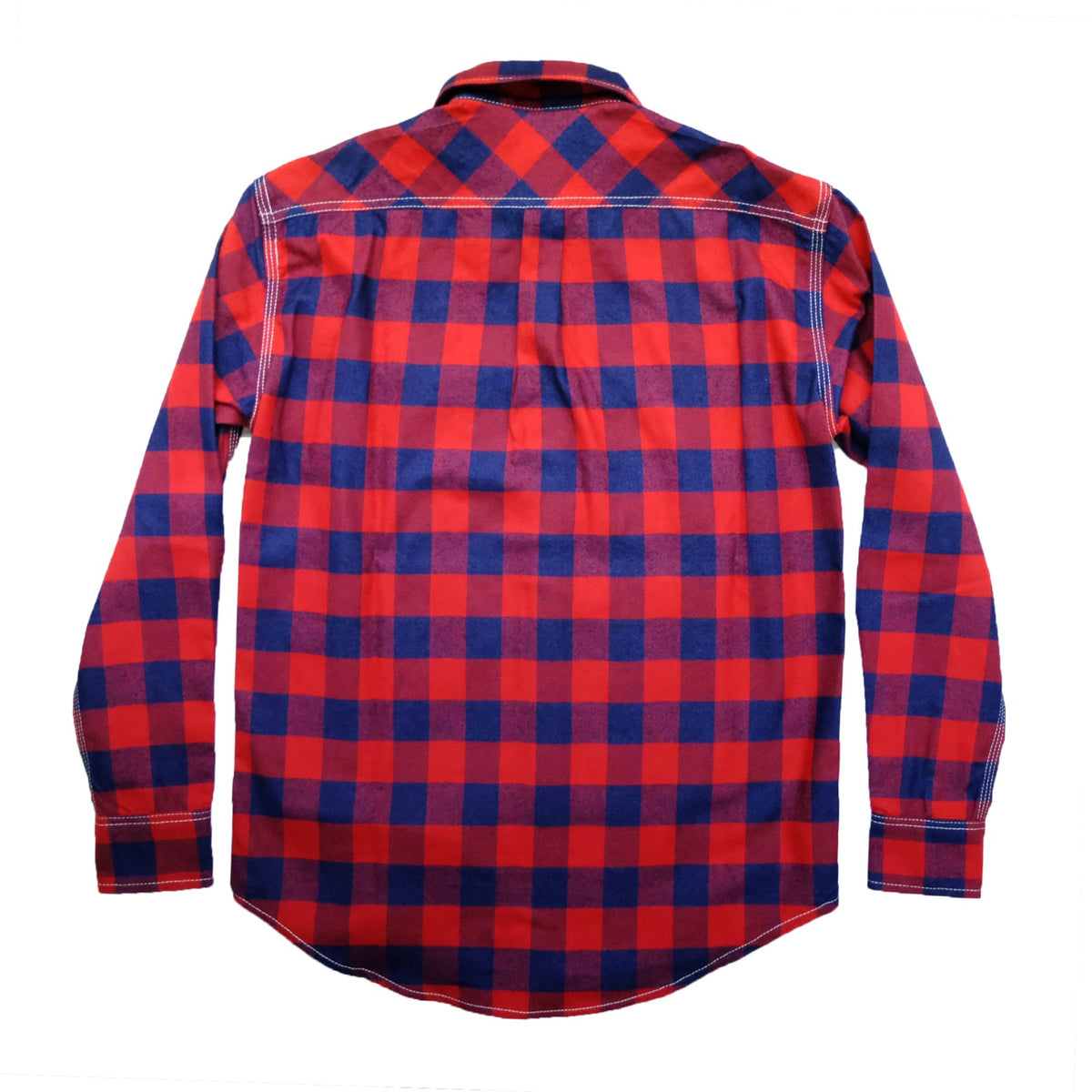 blue and red dress shirt Comfort Stretch Non-Iron Stripe Dress Shirt With Contrast Trim - Blue/red