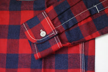Load image into Gallery viewer, BUFFALO CHECK FLANNEL WORK SHIRT (RED/BLUE)