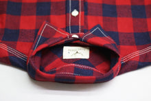 Load image into Gallery viewer, BUFFALO CHECK FLANNEL WORK SHIRT (RED/BLUE)