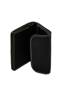 COMPACT WALLET WITH COIN SLOT <BLACK> - Nama Denim