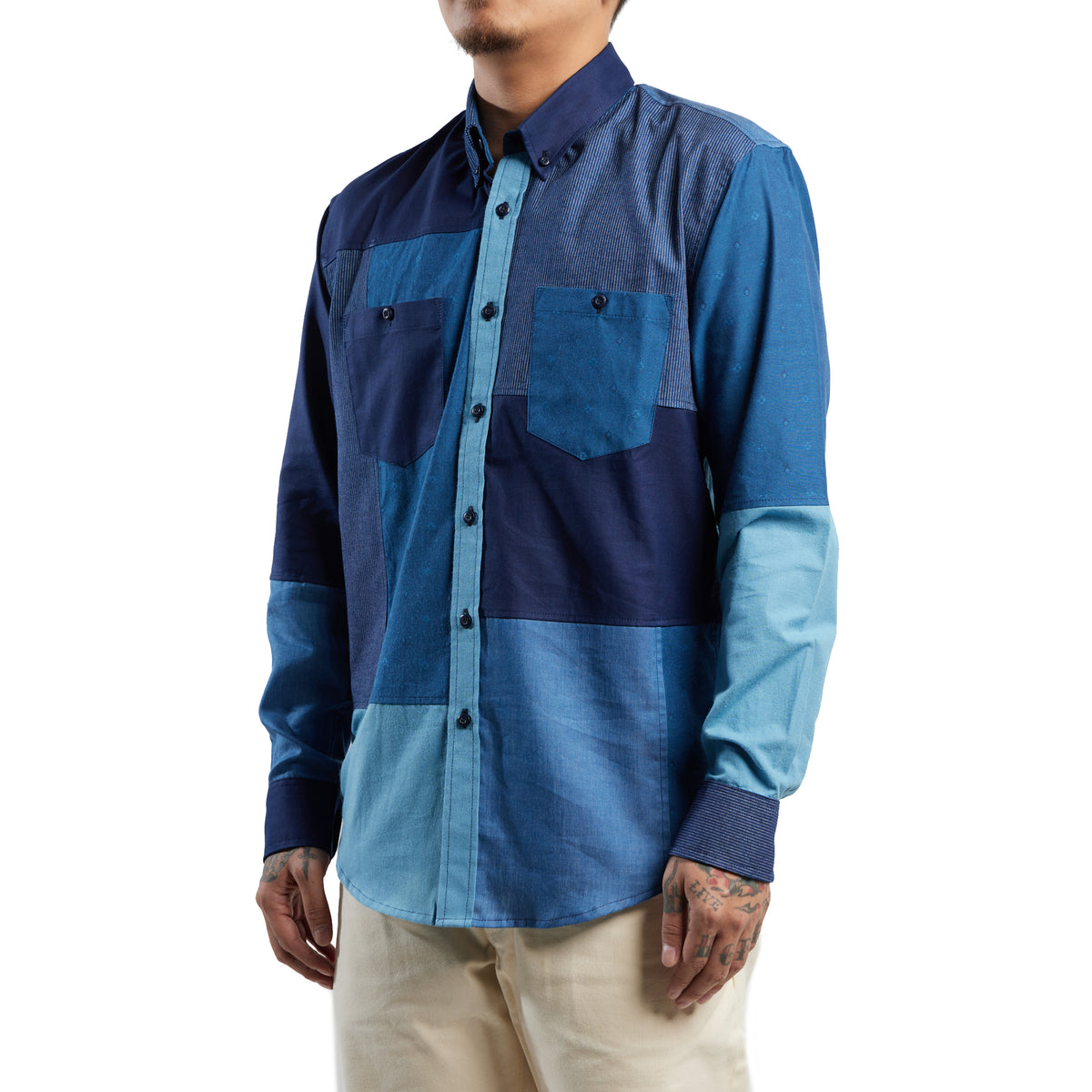 INDIGO PATCHWORK SHIRT | Nama Denim