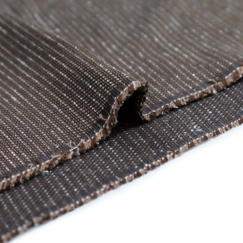 BROWN BASKET WEAVE COTTON AND WOOL MIX