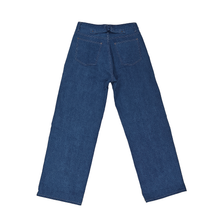 Load image into Gallery viewer, DARK WASHED SELVEDGE DENIM LIME SELVEDGE ID