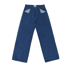 Load image into Gallery viewer, DARK WASHED SELVEDGE DENIM LIME SELVEDGE ID