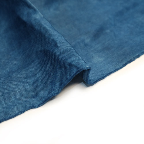 NATURAL INDIGO 100% LINEN PIECE-DYED.