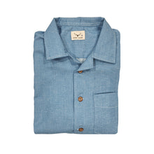 Laden Sie das Bild in den Galerie-Viewer, TEXTURED SKY BLUE HOLIDAY SHIRT