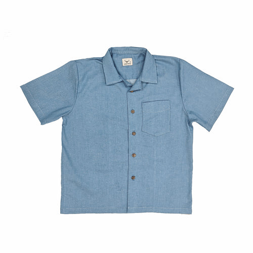 TEXTURED SKY BLUE HOLIDAY SHIRT