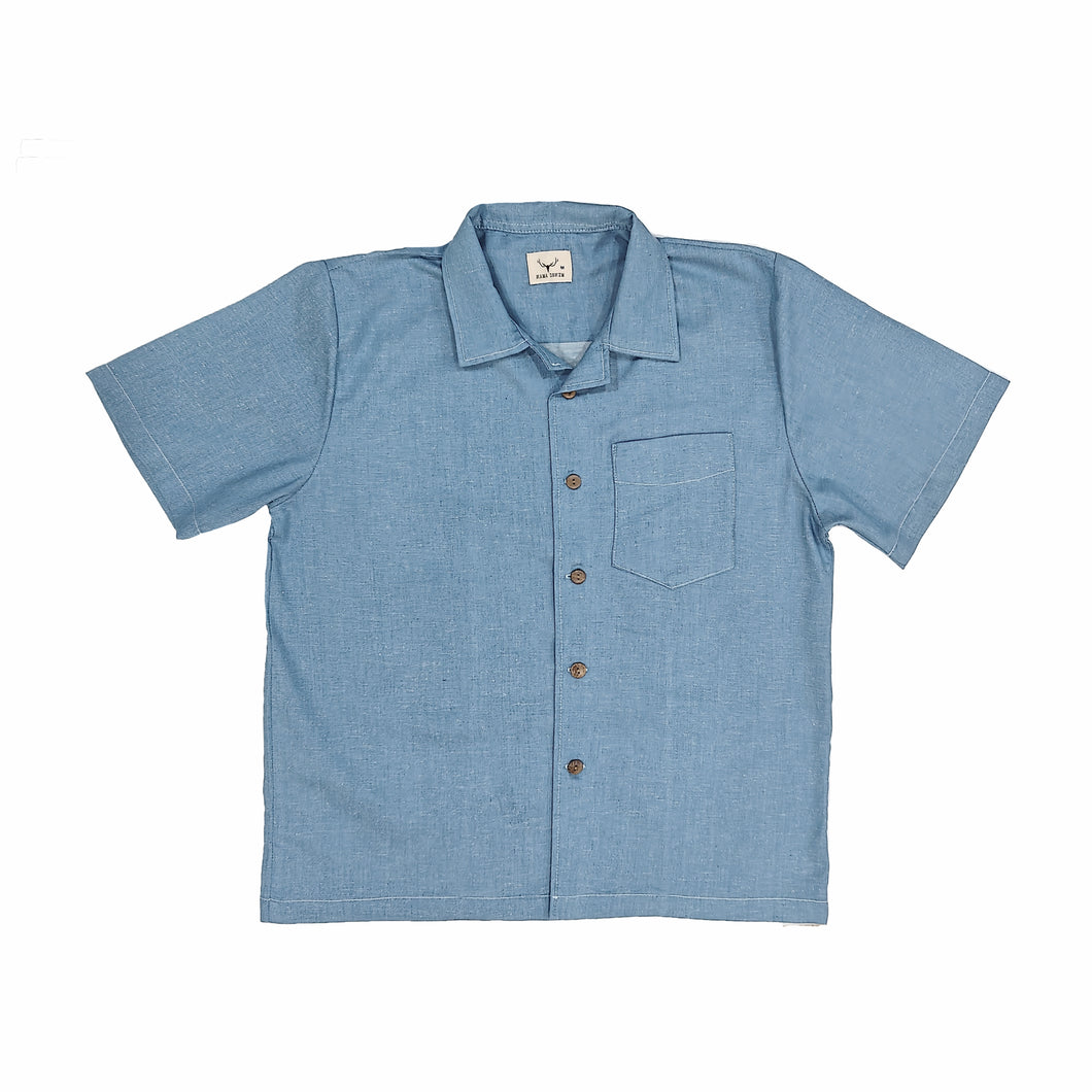 TEXTURED SKY BLUE HOLIDAY SHIRT