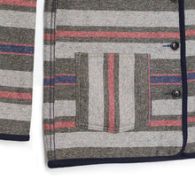 Load image into Gallery viewer, INDIGO QUILTED REVERSIBLE BLANKET-LINED JACKET (Indigo Diamond Quilt × Vintage Blanket Stripe)