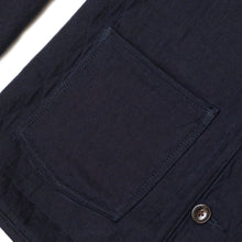 Load image into Gallery viewer, INDIGO QUILTED REVERSIBLE BLANKET-LINED JACKET (Indigo Diamond Quilt × Vintage Blanket Stripe)