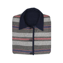 Load image into Gallery viewer, INDIGO QUILTED REVERSIBLE BLANKET-LINED JACKET (Indigo Diamond Quilt × Vintage Blanket Stripe)