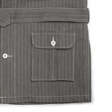 Laden Sie das Bild in den Galerie-Viewer, BROWN STRIPE HERRINGBONE SAFARI JACKET