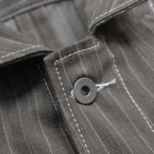 Laden Sie das Bild in den Galerie-Viewer, BROWN STRIPE HERRINGBONE SAFARI JACKET