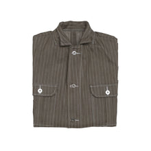 Laden Sie das Bild in den Galerie-Viewer, BROWN STRIPE HERRINGBONE SAFARI JACKET