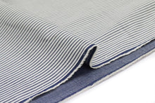 Load image into Gallery viewer, REVERSIBLE CHAMBRAY BLUE GREY WITH SUBTLE HICKORY STRIPES.