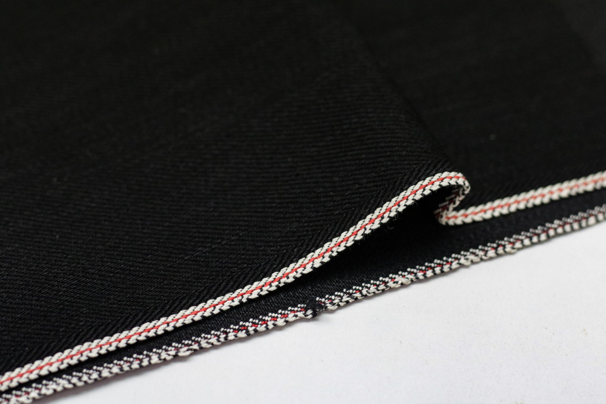 Organic Cotton Fabric | 13.5oz Denim - Red Selvedge - Black