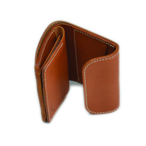 COMPACT WALLET WITH COIN SLOT <TANNED> - Nama Denim