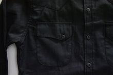 Load image into Gallery viewer, Black Selvedge Dobby Western Shirt - Nama Denim