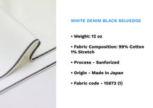 Load image into Gallery viewer, WHITE DENIM BLACK SELVEDGE - Nama Denim