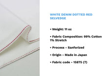 將圖片載入圖庫檢視器 WHITE DENIM DOTTED RED SELVEDGE - Nama Denim
