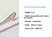 โหลดรูปภาพลงในเครื่องมือใช้ดูของ Gallery WHITE DENIM RED SELVEDGE - Nama Denim