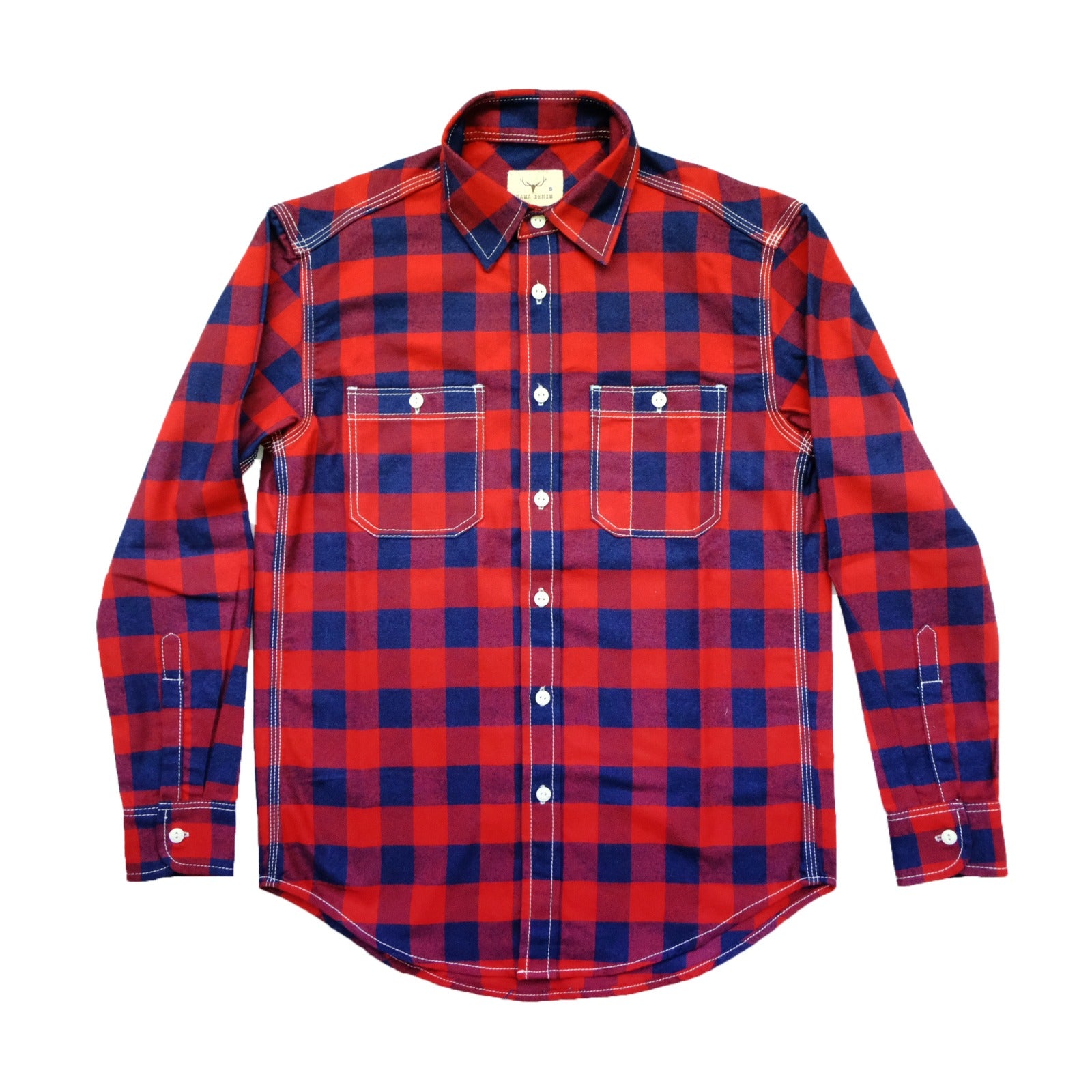おしゃま　確認 BUFFALO CHECK FLANNEL WORK SHIRT (RED/BLUE) | Nama Denim