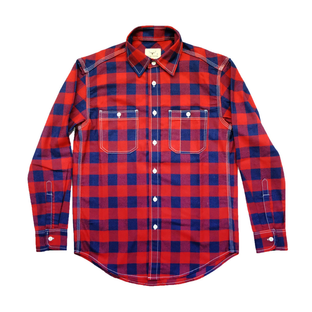 Buffalo Check Flannel Work Shirt (Red/Blue) M Buffalo Check Flannel Work Shirt (Red/Blue) M