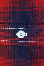 Load image into Gallery viewer, SHADOW CHECKED FLANNEL WORK SHIRT (RED/INDIGO)