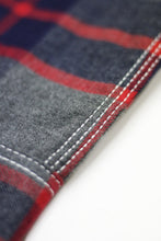 Load image into Gallery viewer, GREYHOUND PLAID FLANNEL WORK SHIRT (GREY/BLUE/RED)