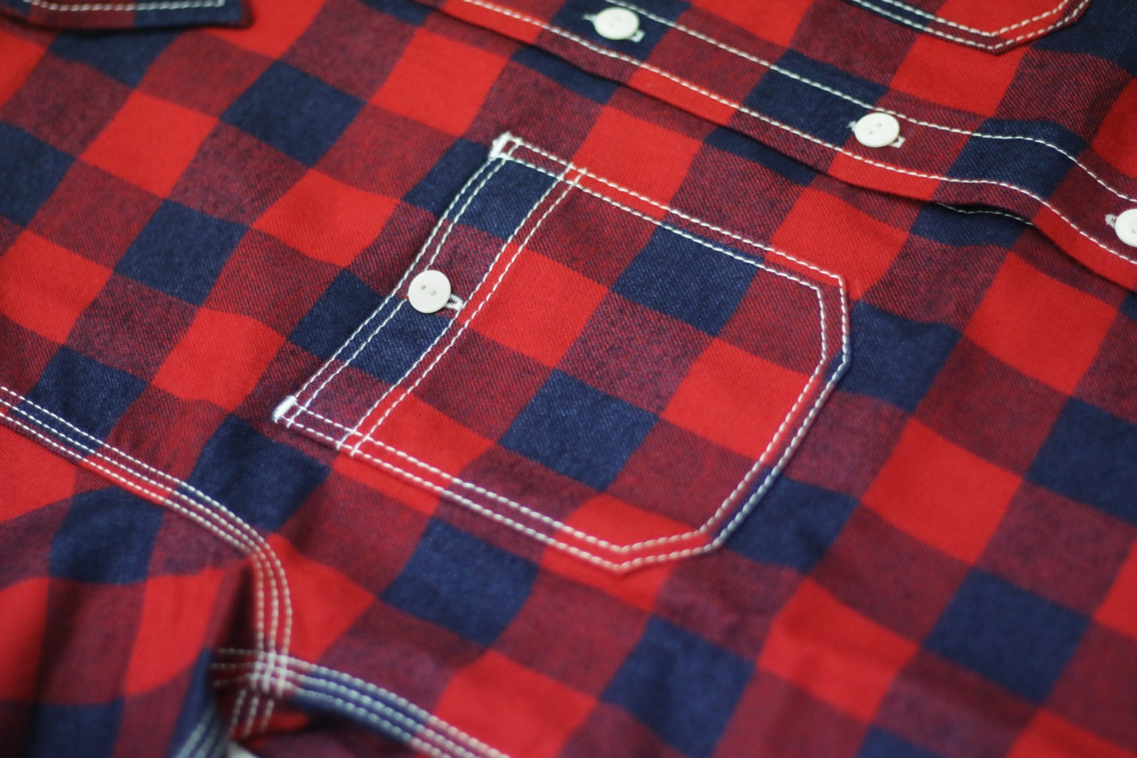 Buffalo Check Flannel Work Shirt (Red/Blue) M Buffalo Check Flannel Work Shirt (Red/Blue) M