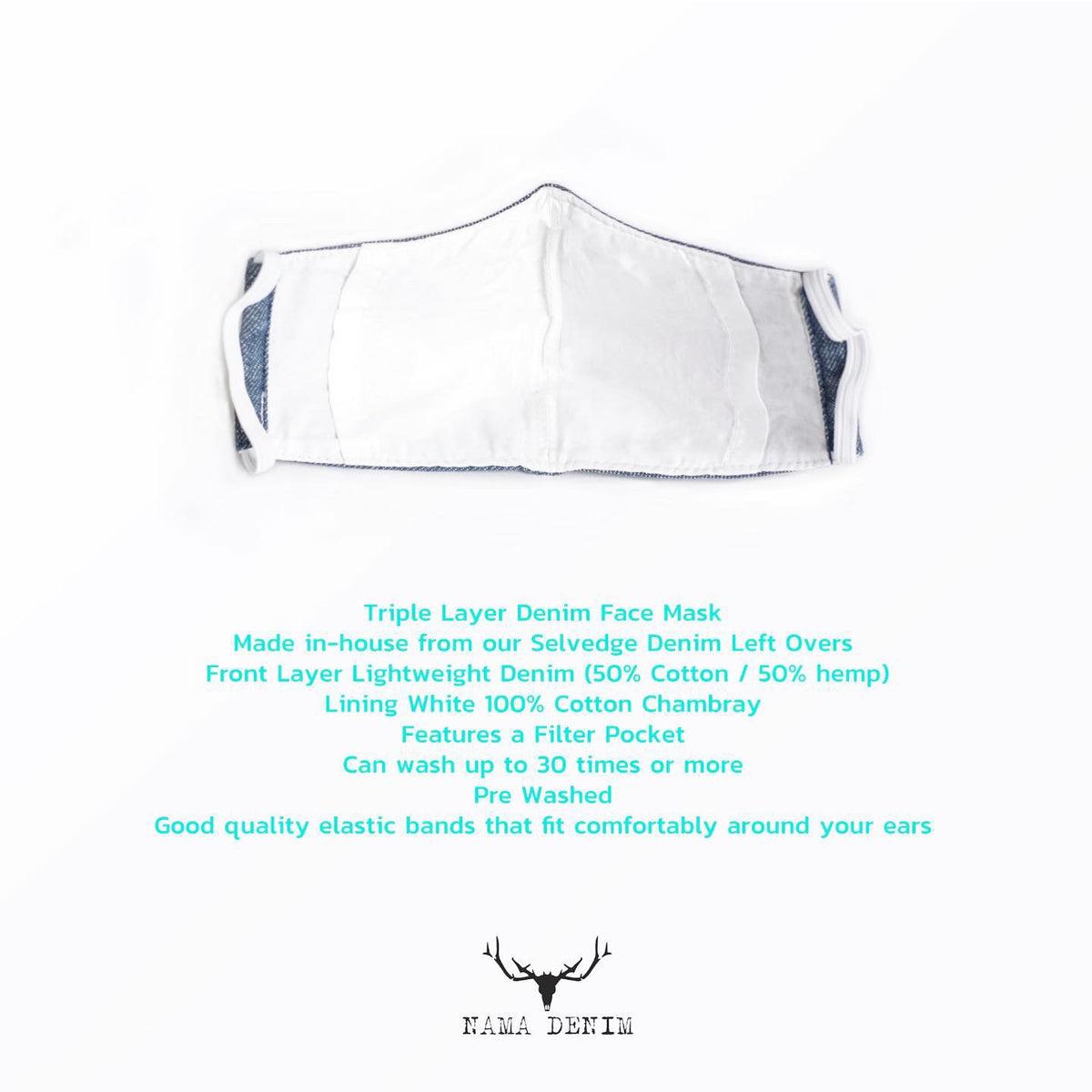 PLAIN DENIM FACE MASK | Nama Denim
