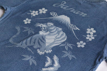 將圖片載入圖庫檢視器 INDIGO DYED T-SHIRT VINTAGE BLUE &lt;JAPAN TIGER DESIGN&gt; - Nama Denim