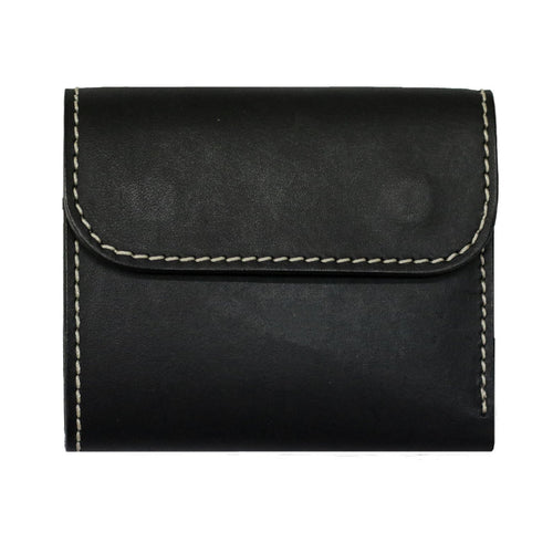 COMPACT WALLET WITH COIN SLOT <BLACK> - Nama Denim