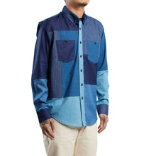 Load image into Gallery viewer, INDIGO PATCHWORK SHIRT